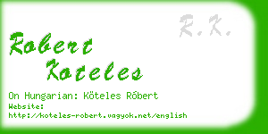 robert koteles business card